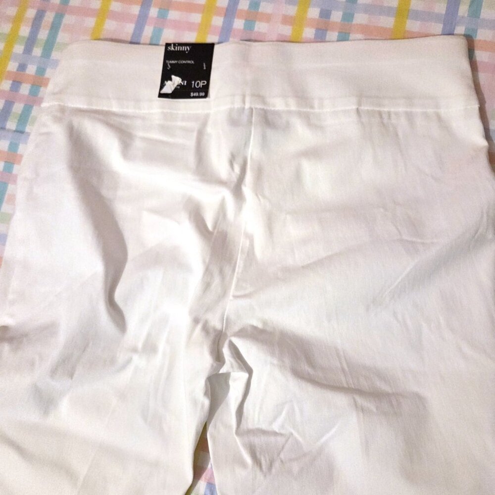 NWT Alfani Bright White Tummy Control Pull-On Skinny Pants 10P - Picture 3 of 9